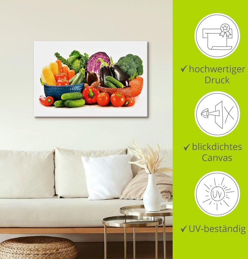 Artland Artprint op linnen Groente stilleven III gespannen op een spieraam - Foto 3