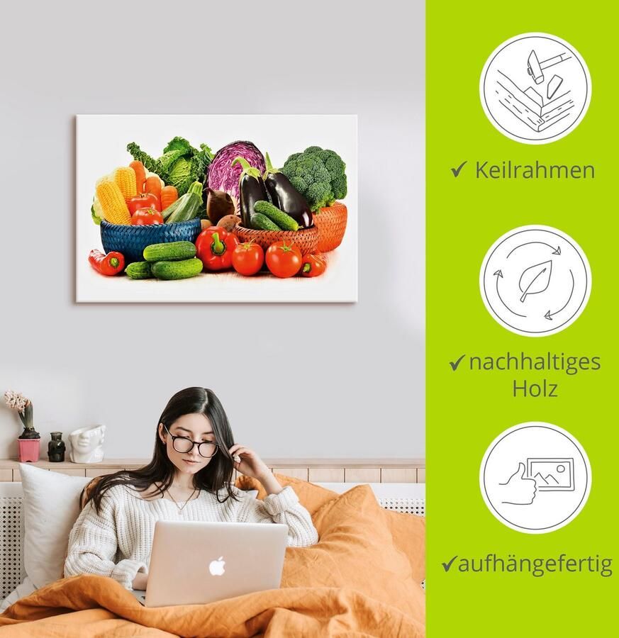 Artland Artprint op linnen Groente stilleven III gespannen op een spieraam - Foto 2