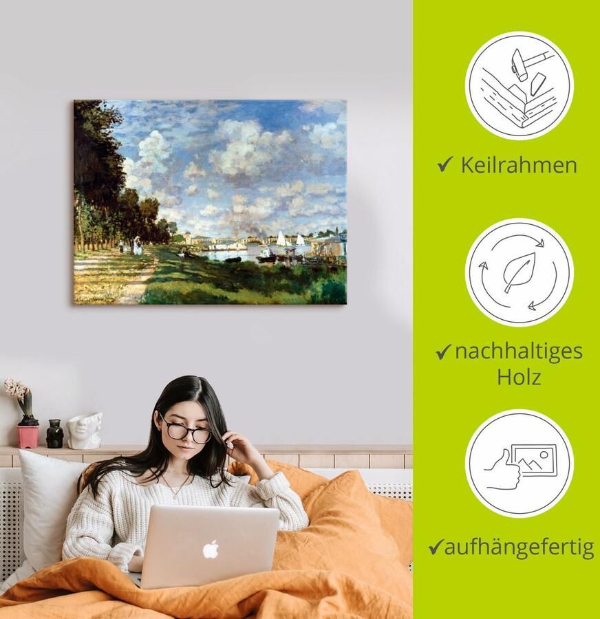 Artland Artprint op linnen Het bekken bij Argenteuil 1875