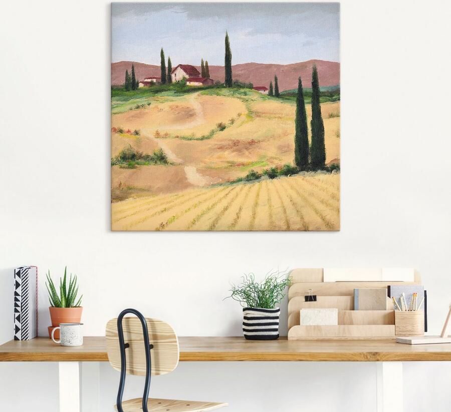 Artland Artprint op linnen Het Toscaanse landschap IV - Foto 4