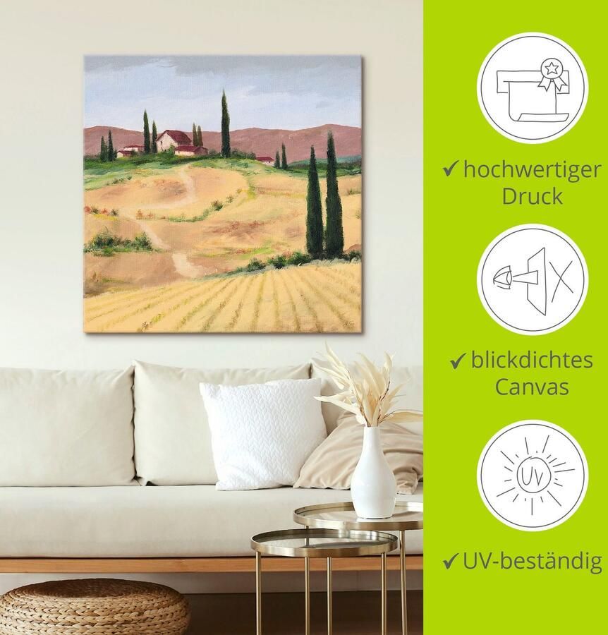 Artland Artprint op linnen Het Toscaanse landschap IV - Foto 3