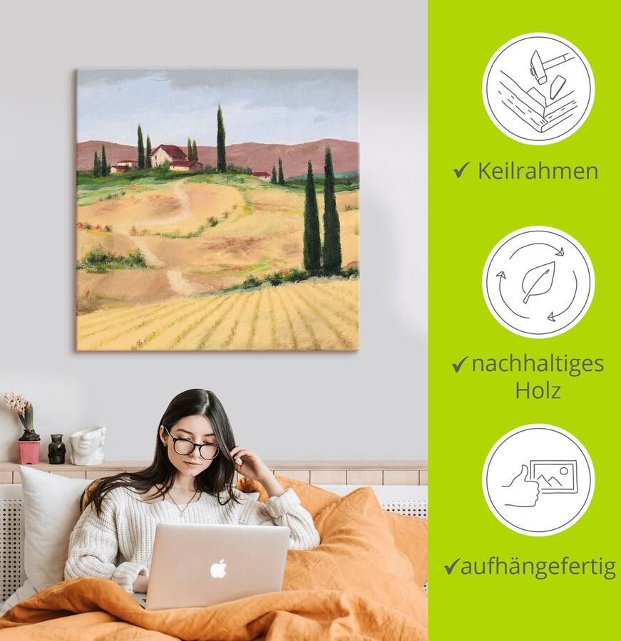 Artland Artprint op linnen Het Toscaanse landschap IV - Foto 2