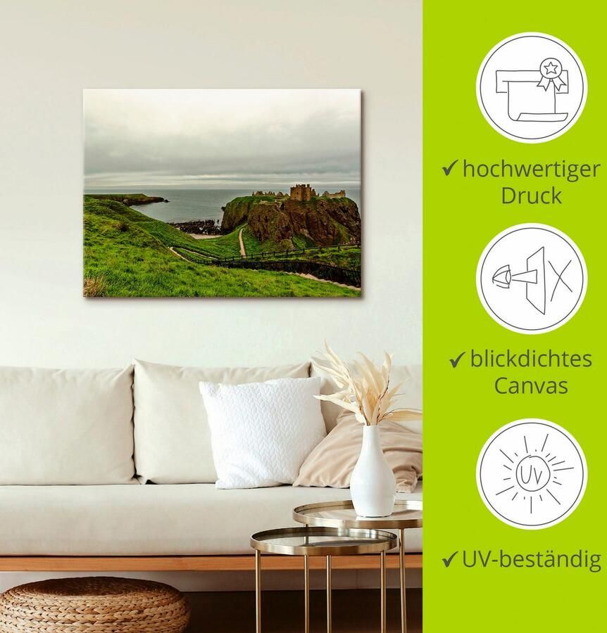 Artland Artprint op linnen Historisch Schotland gespannen op een spieraam - Foto 2