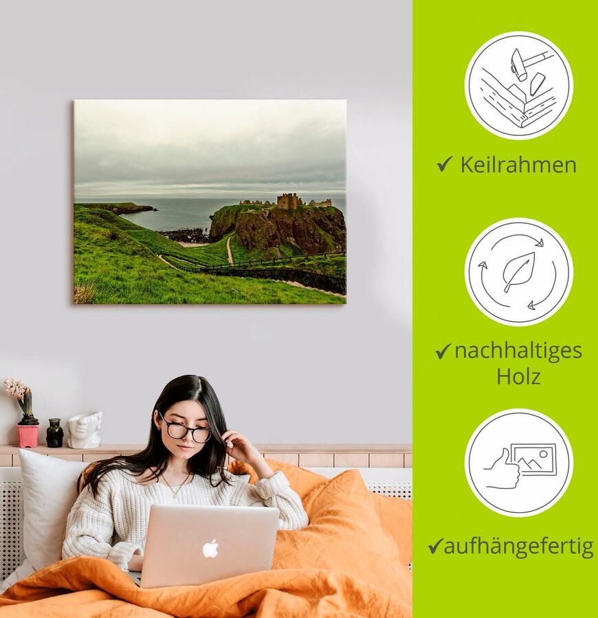 Artland Artprint op linnen Historisch Schotland gespannen op een spieraam