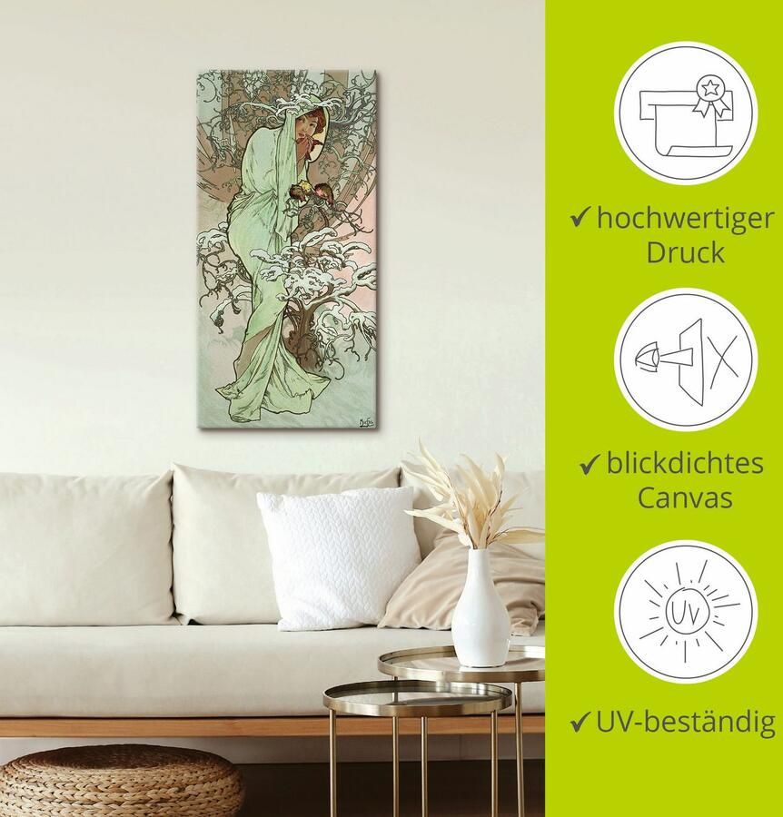 Artland Artprint op linnen Hiver (winter) 1896 gespannen op een spieraam - Foto 2