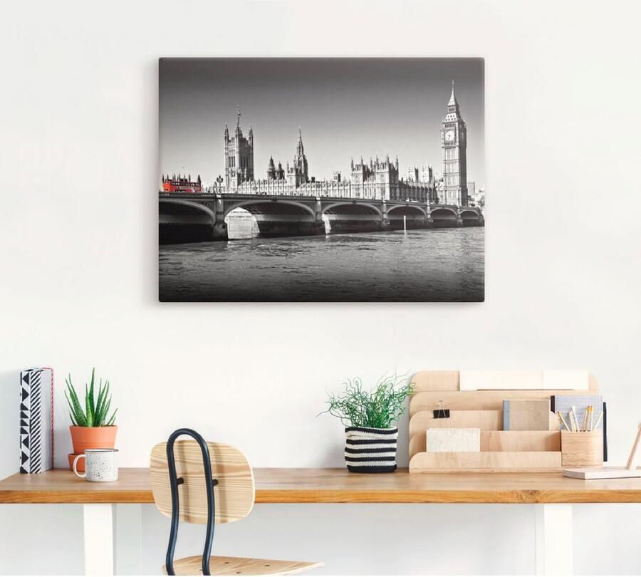 Artland Artprint op linnen Houses of Parliament & Theems - Foto 3