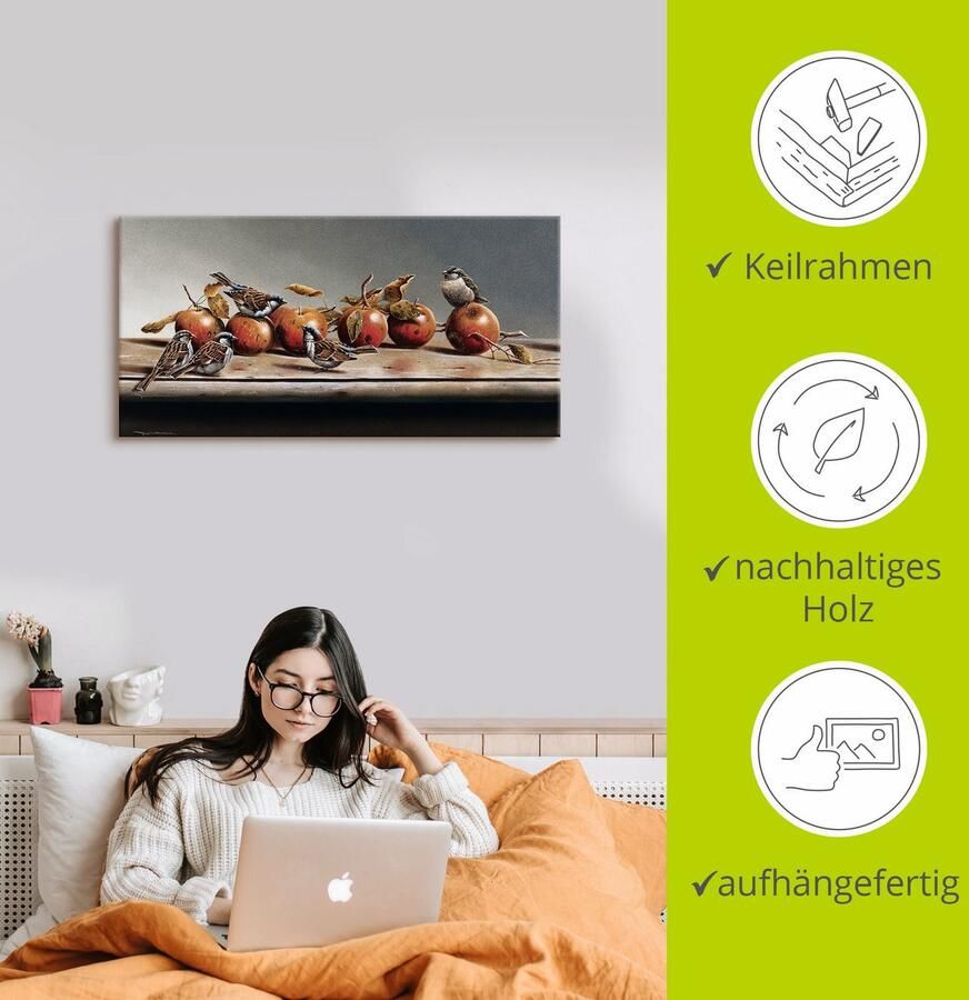 Artland Artprint op linnen Huis mussen II gespannen op een spieraam - Foto 2