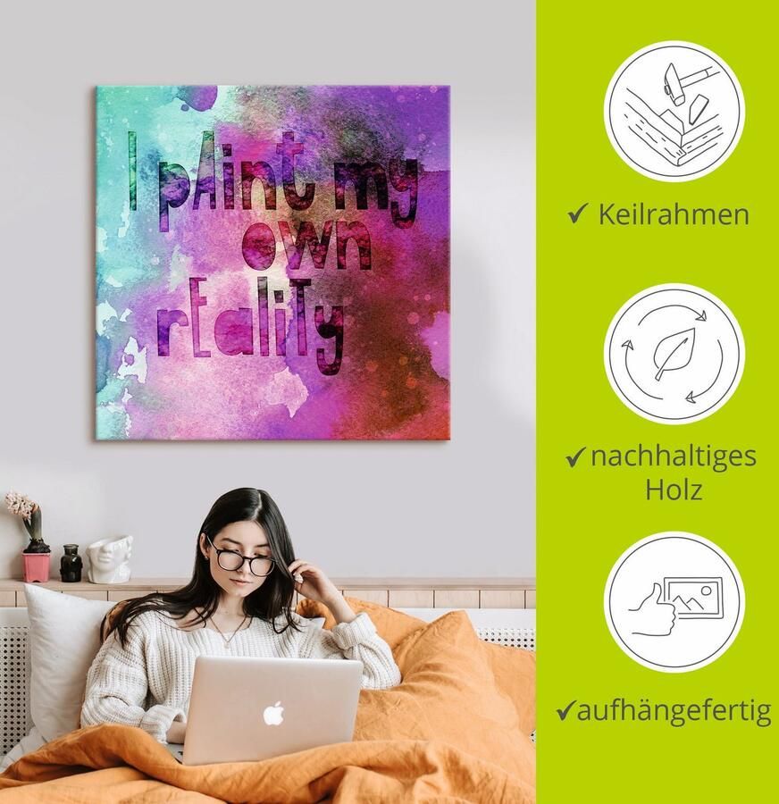 Artland Artprint op linnen Ik schilder mijn eigen realiteit