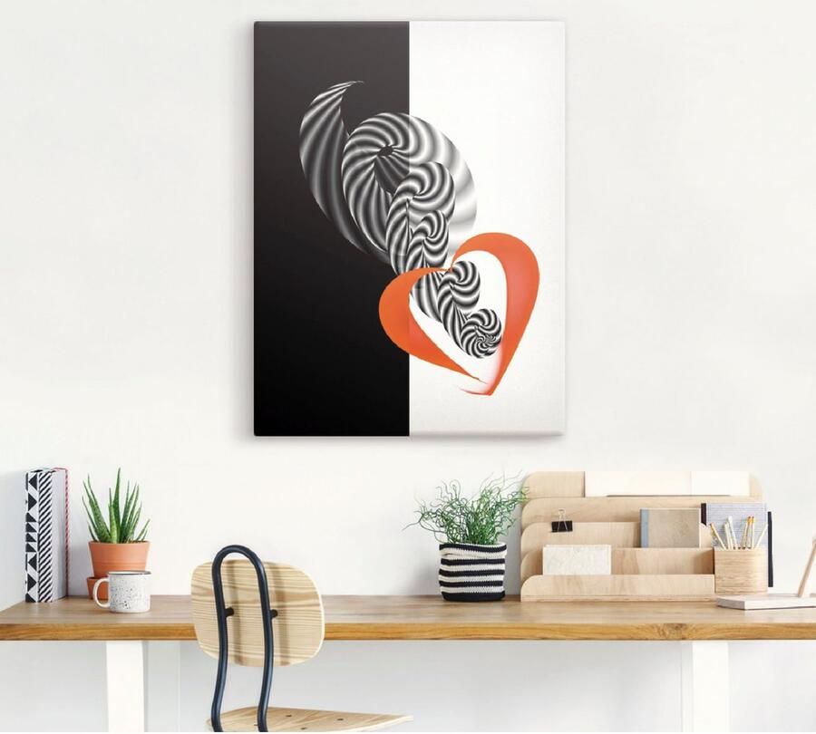 Artland Artprint op linnen In het midden van het hart - Foto 3