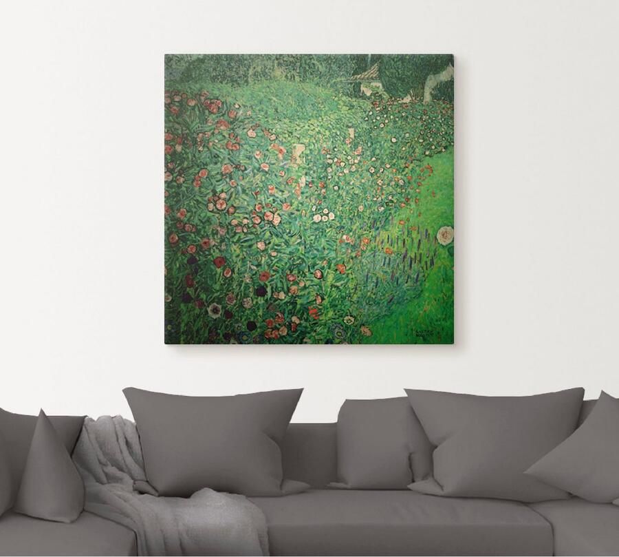 Artland Artprint op linnen Italiaans tuinlandschap gespannen op een spieraam - Foto 4