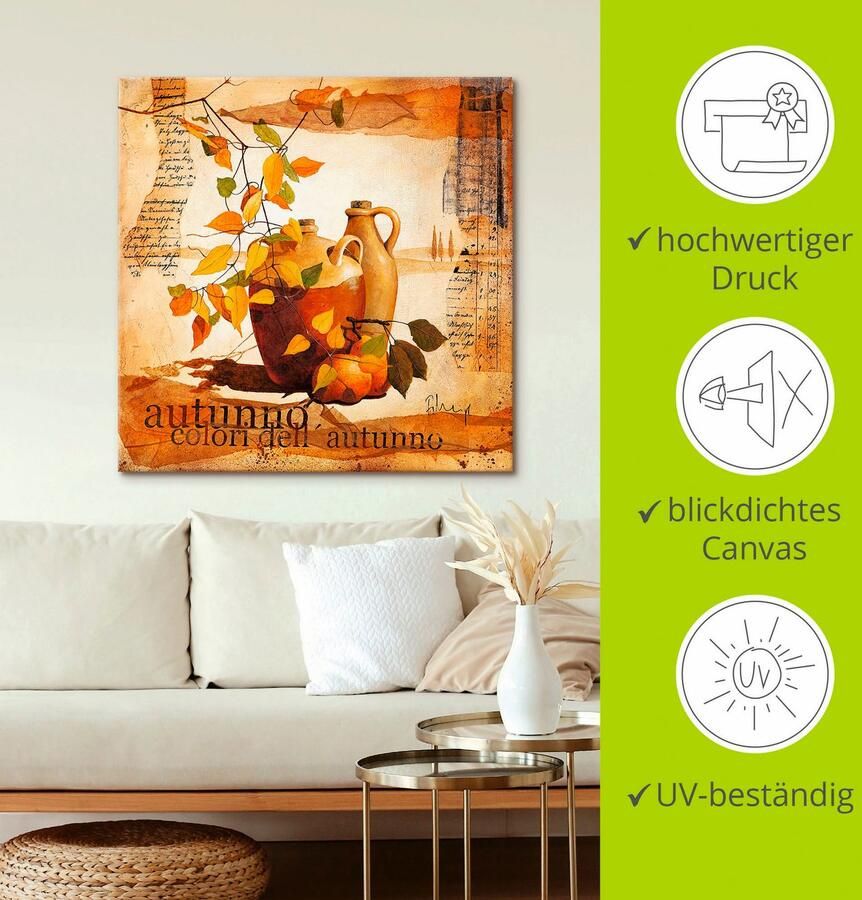 Artland Artprint op linnen Italiaanse herfstbladeren - Foto 2