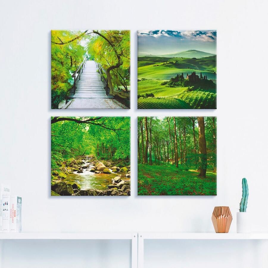 Artland Artprint op linnen Japanse brug set van 4 verschillende maten (4-delig) - Foto 2