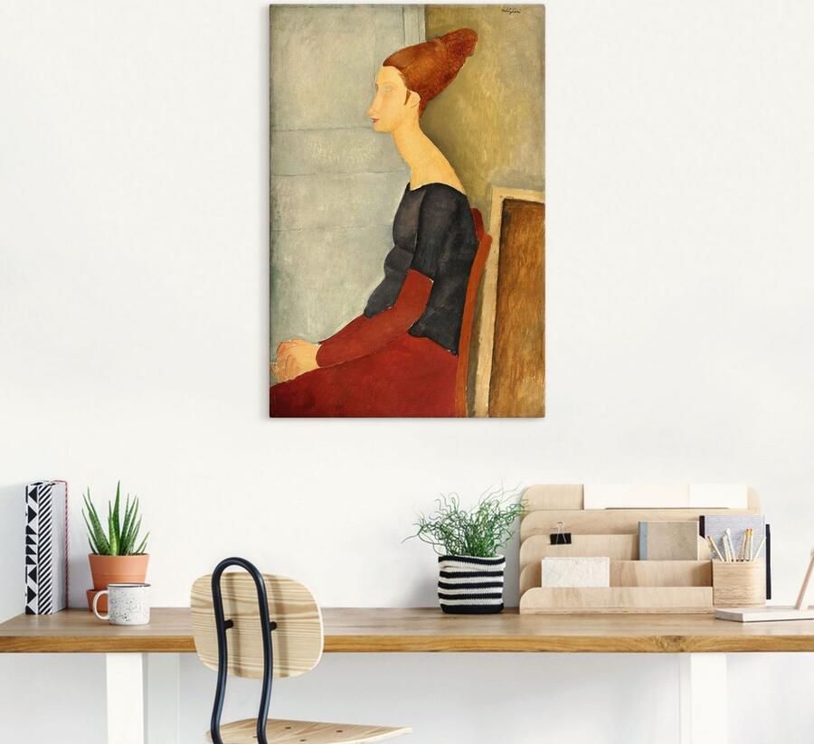 Artland Artprint op linnen Jeanne Hébuterne met henna. 1918 - Foto 4