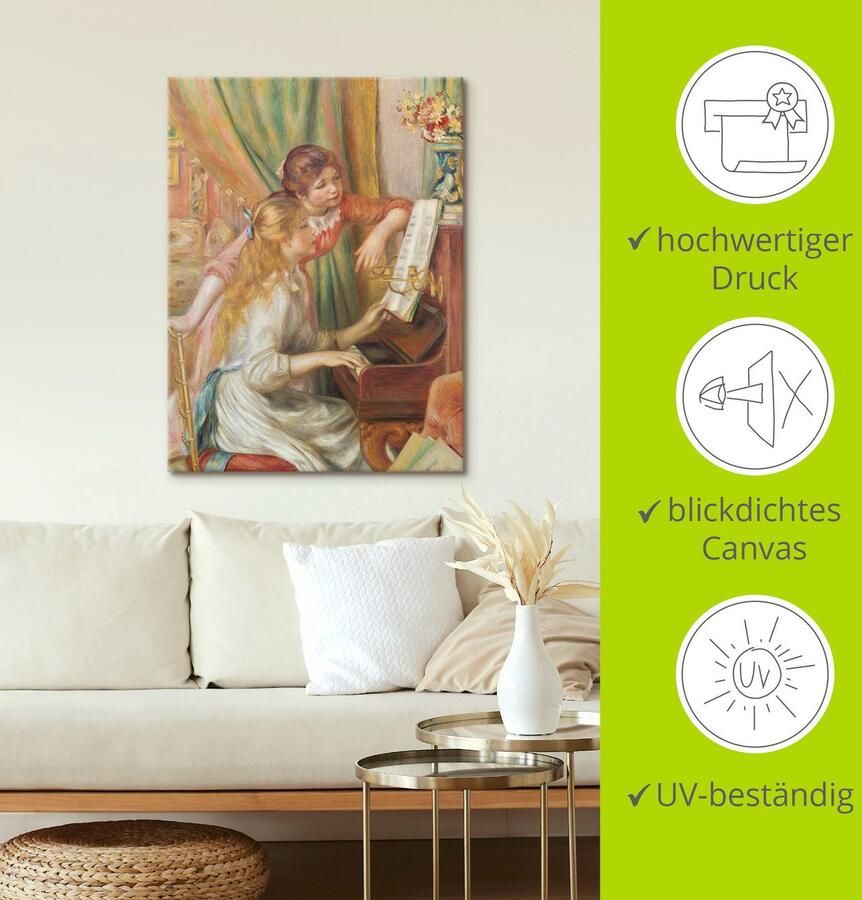 Artland Artprint op linnen Jong meisje aan de piano. 1892 - Foto 2