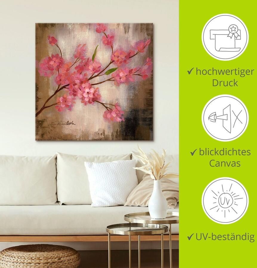 Artland Artprint op linnen Kersenbloesem I gespannen op een spieraam - Foto 3