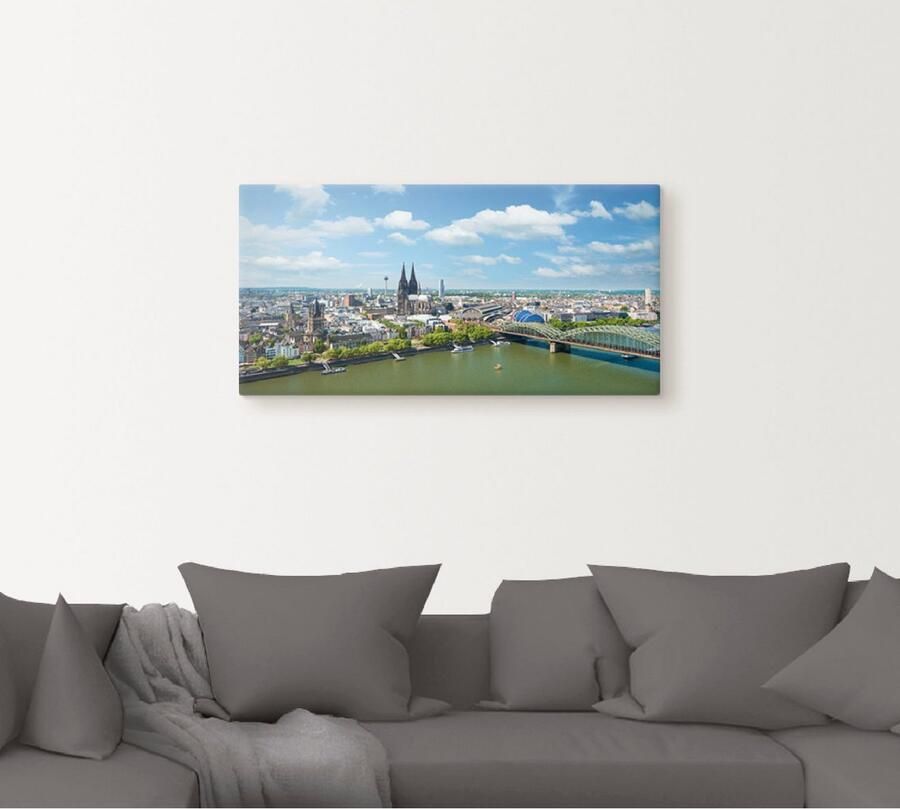 Artland Artprint op linnen Keulen Rijn Panorama gespannen op een spieraam - Foto 4