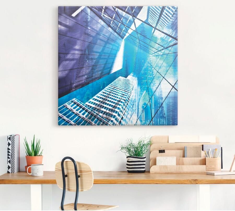 Artland Artprint op linnen Keulen Skyline abstracte collage 11 - Foto 3
