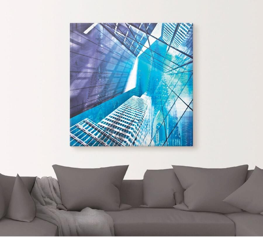 Artland Artprint op linnen Keulen Skyline abstracte collage 11 - Foto 4