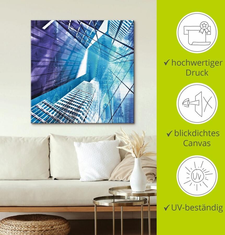 Artland Artprint op linnen Keulen Skyline abstracte collage 11 - Foto 2