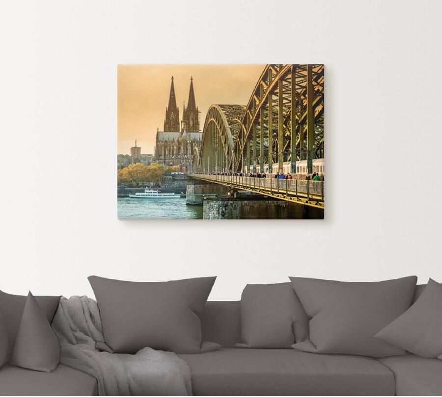 Artland Artprint op linnen Keulse domkerk met Hohenzollernbrug - Foto 4
