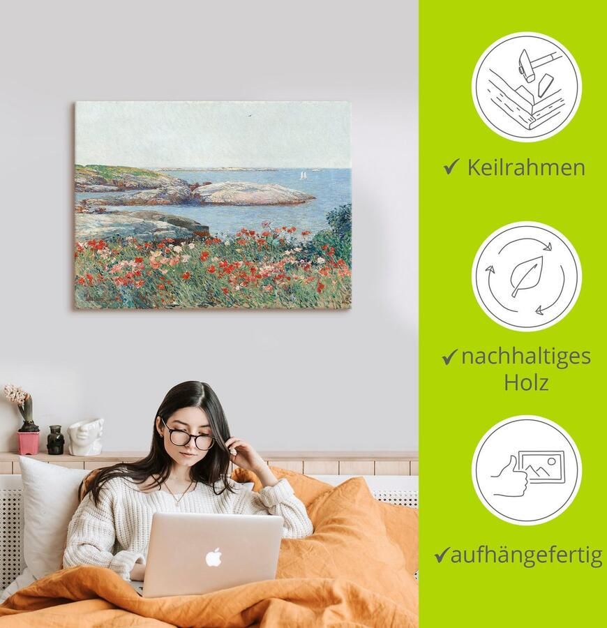 Artland Artprint op linnen Klaproos Isles of Shoals. 1891 - Foto 2