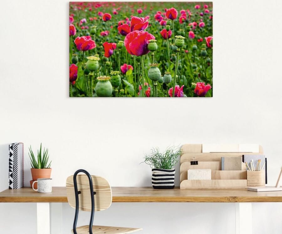 Artland Artprint op linnen Klaprozen close-up gespannen op een spieraam - Foto 5