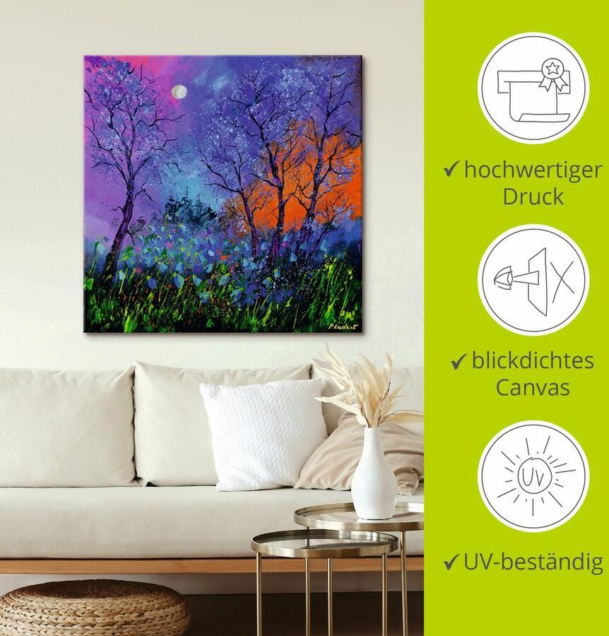 Artland Artprint op linnen Klaprozen in blauw gespannen op een spieraam - Foto 2