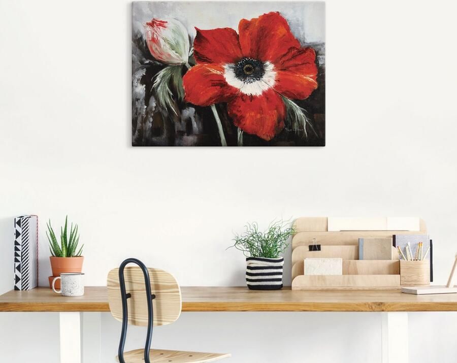 Artland Artprint op linnen Klaprozen in volle bloei gespannen op een spieraam - Foto 7