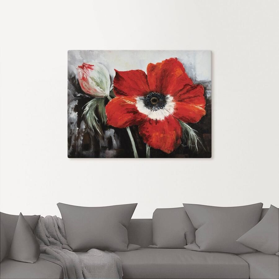 Artland Artprint op linnen Klaprozen in volle bloei gespannen op een spieraam - Foto 2