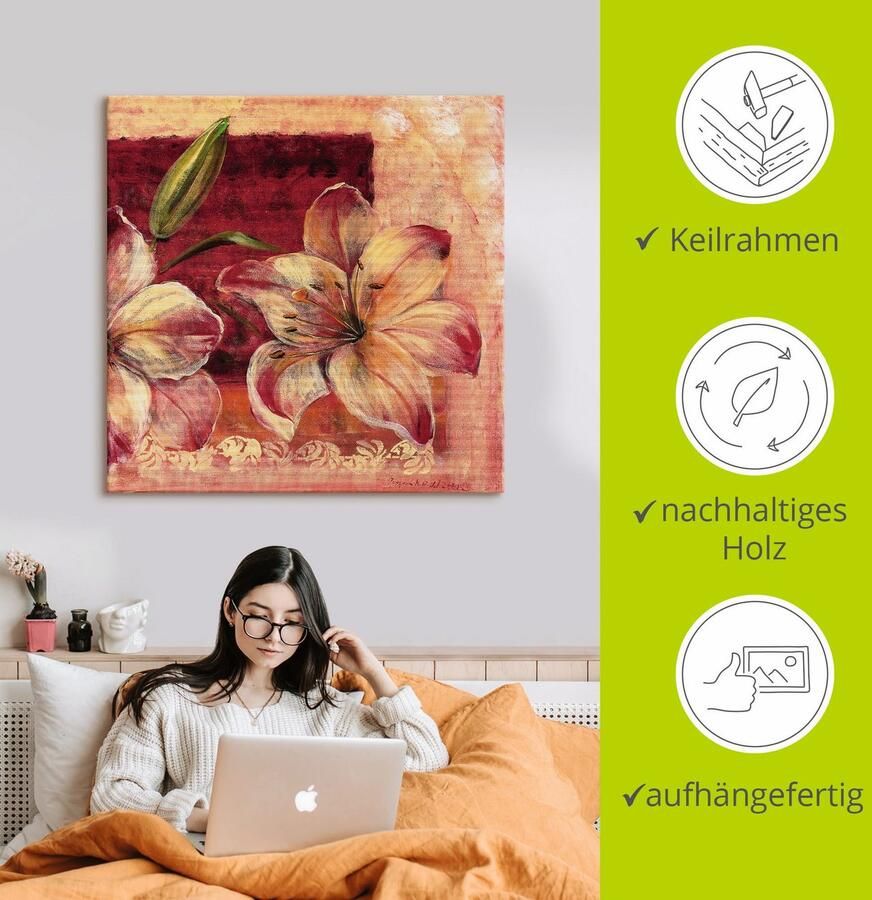 Artland Artprint op linnen Klassieke bloemen IV gespannen op een spieraam - Foto 3