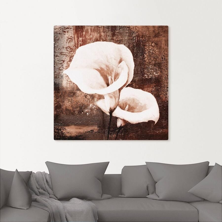 Artland Artprint op linnen Klassieke callas bruin gespannen op een spieraam
