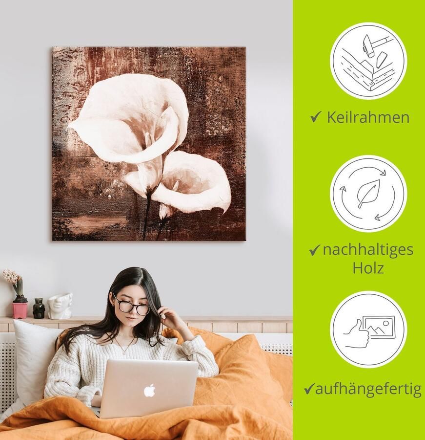 Artland Artprint op linnen Klassieke callas bruin gespannen op een spieraam - Foto 2