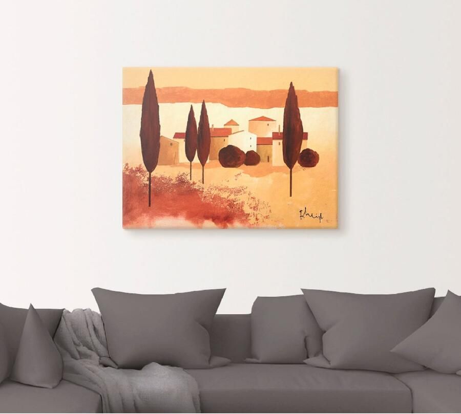 Artland Artprint op linnen Klein mediterraan dorp gespannen op een spieraam - Foto 4