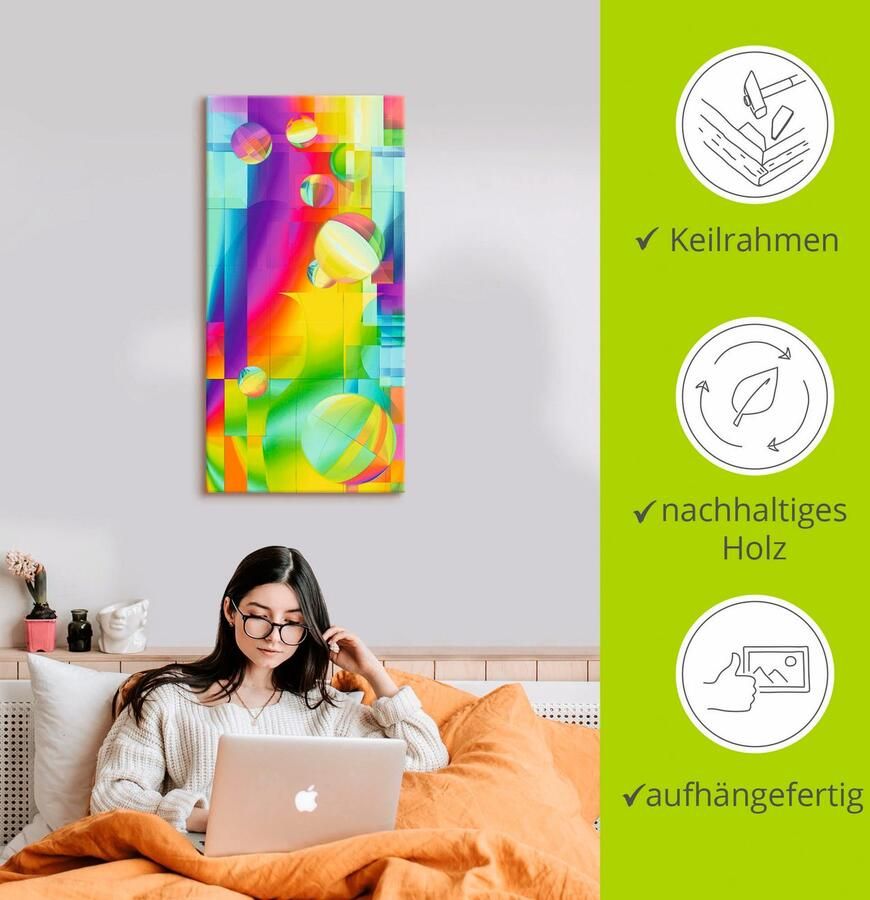 Artland Artprint op linnen Kleurig plezier gespannen op een spieraam