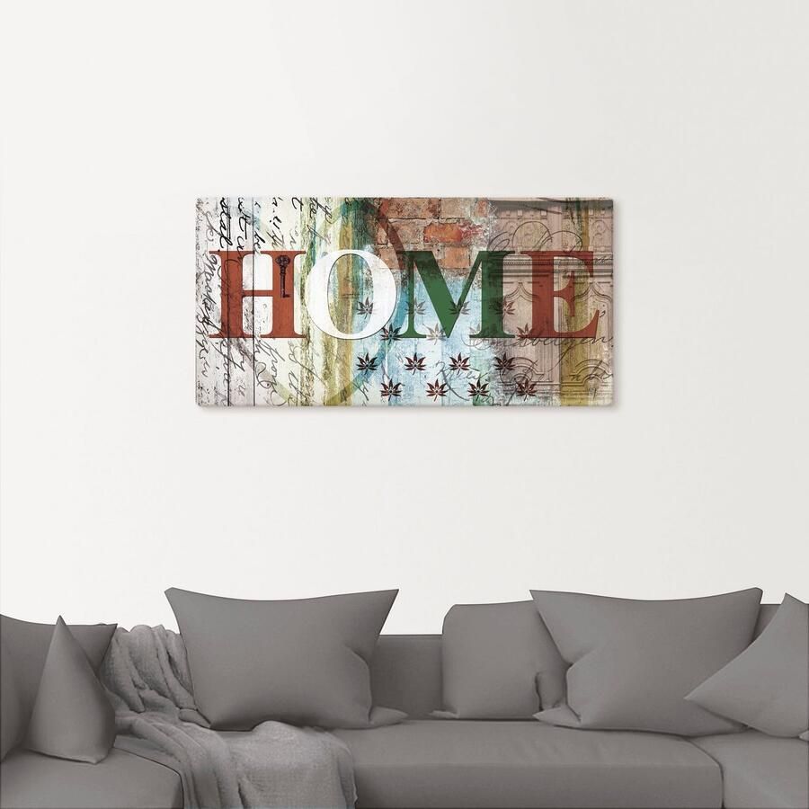 Artland Artprint op linnen Kleurrijk huis in tactvolle kleuren - Foto 2