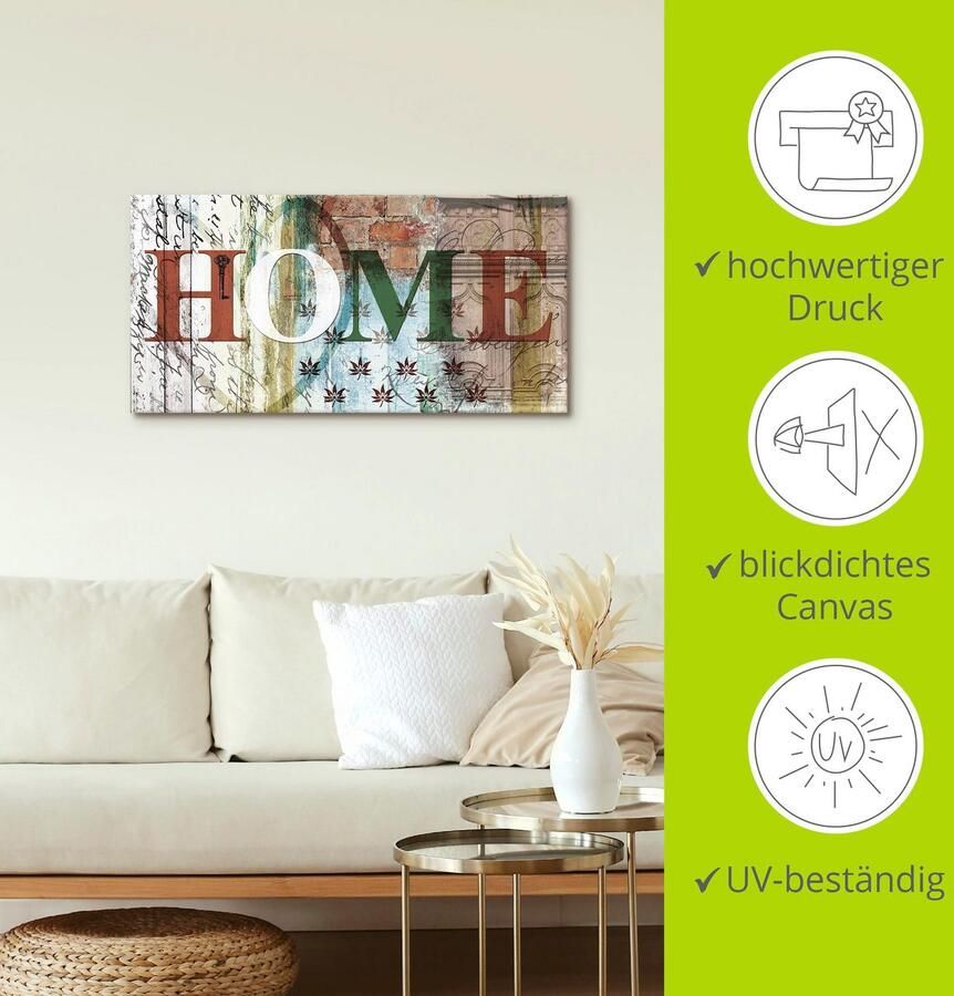 Artland Artprint op linnen Kleurrijk huis in tactvolle kleuren - Foto 4