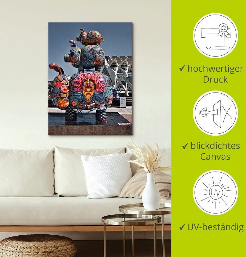 Artland Artprint op linnen Kleurrijke kunst in Valencia II - Foto 3