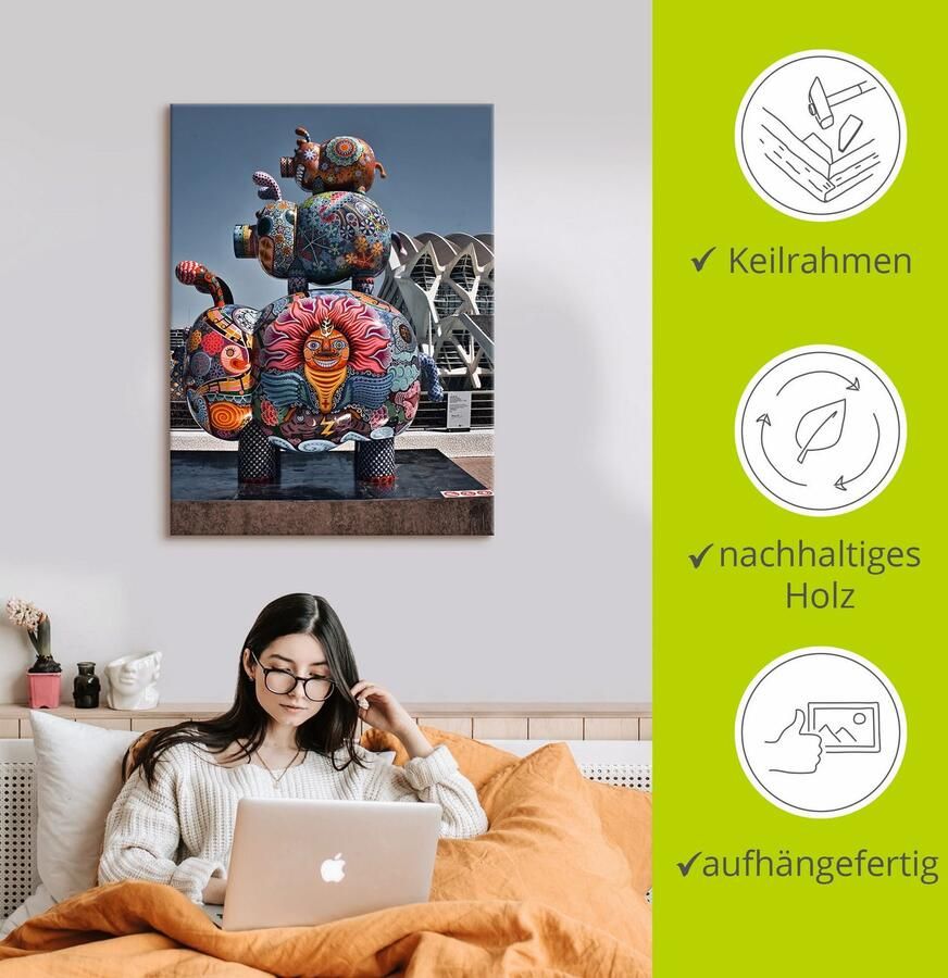 Artland Artprint op linnen Kleurrijke kunst in Valencia II - Foto 2