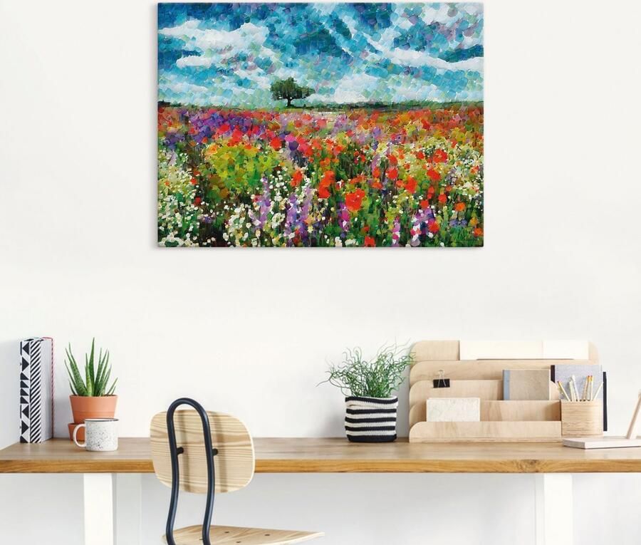 Artland Artprint op linnen Kleurrijke weide gespannen op een spieraam - Foto 4