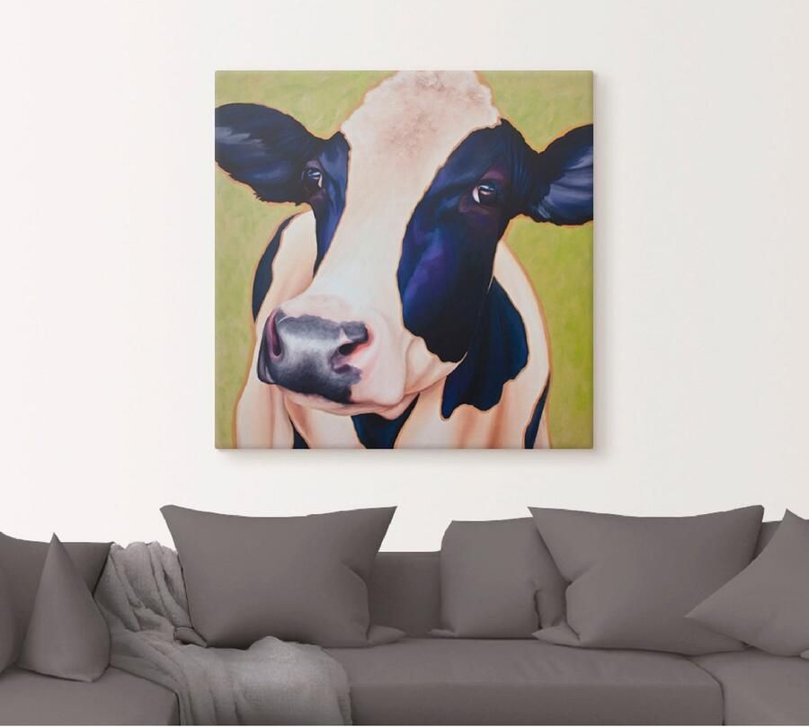 Artland Artprint op linnen Koe Paula gespannen op een spieraam - Foto 4