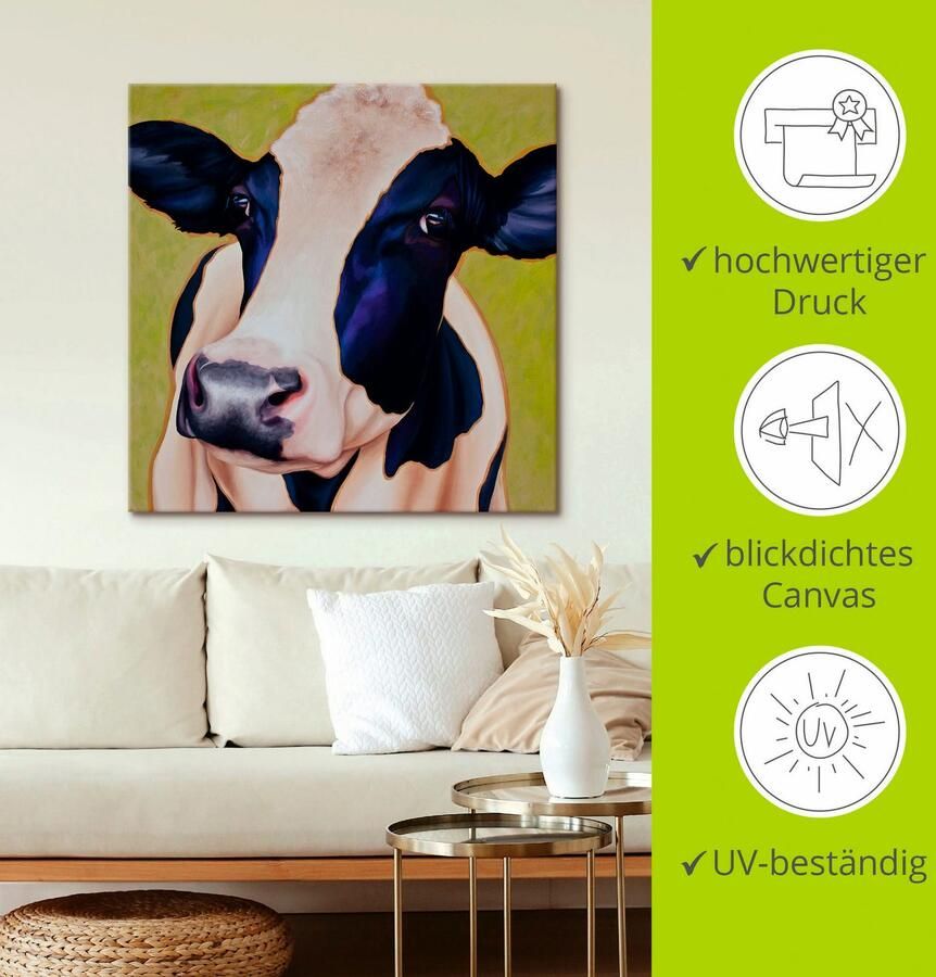 Artland Artprint op linnen Koe Paula gespannen op een spieraam - Foto 2