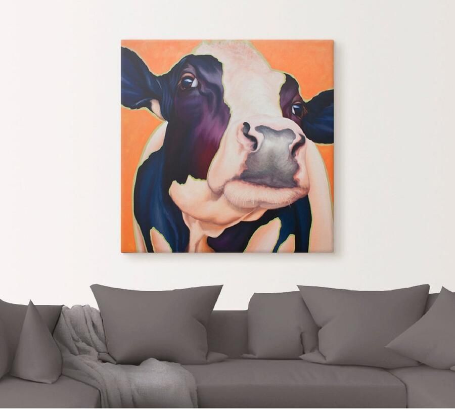 Artland Artprint op linnen Koe roze gespannen op een spieraam - Foto 4