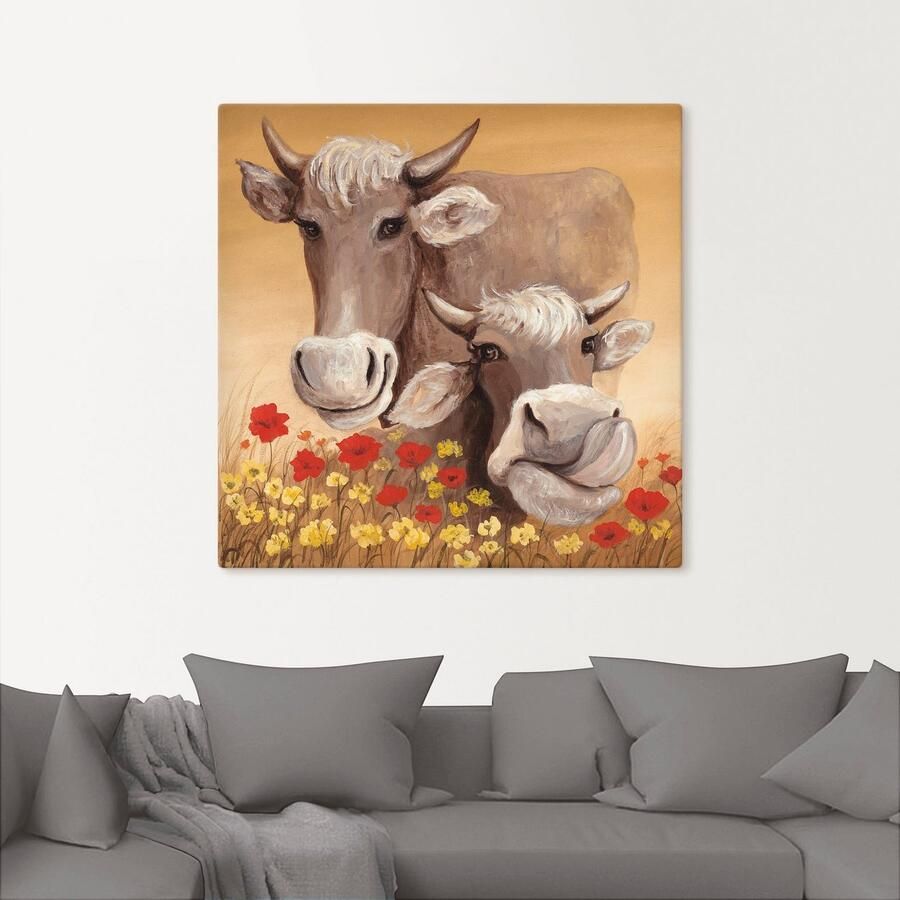 Artland Artprint op linnen Koeien