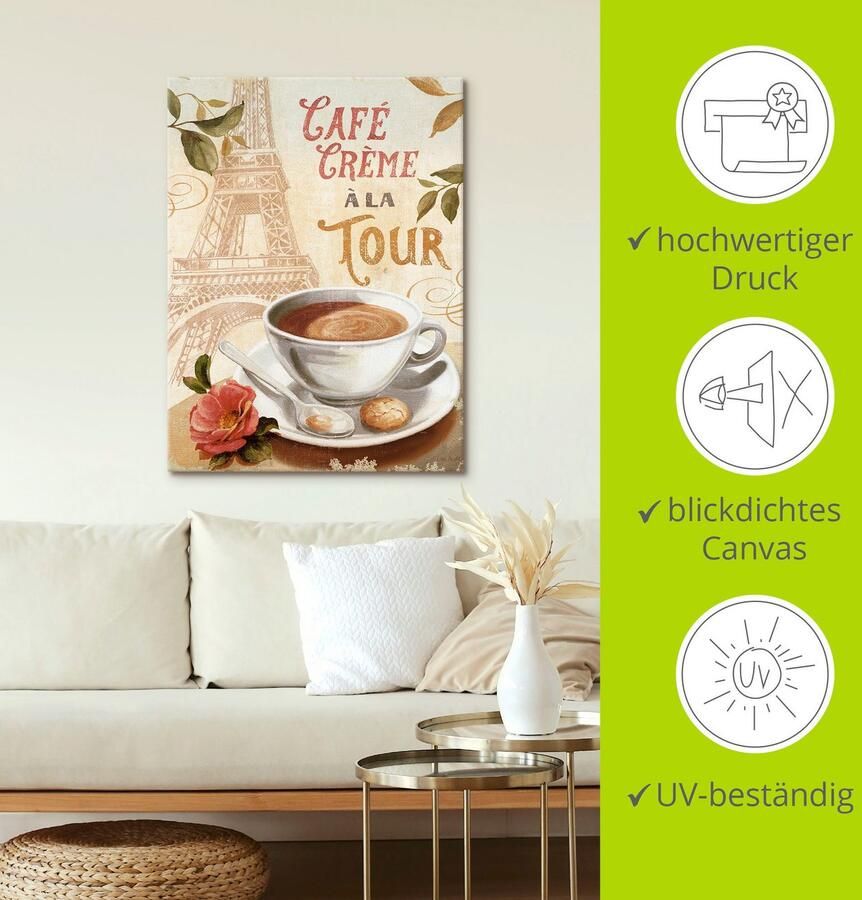 Artland Artprint op linnen Koffie in Europa II gespannen op een spieraam - Foto 2