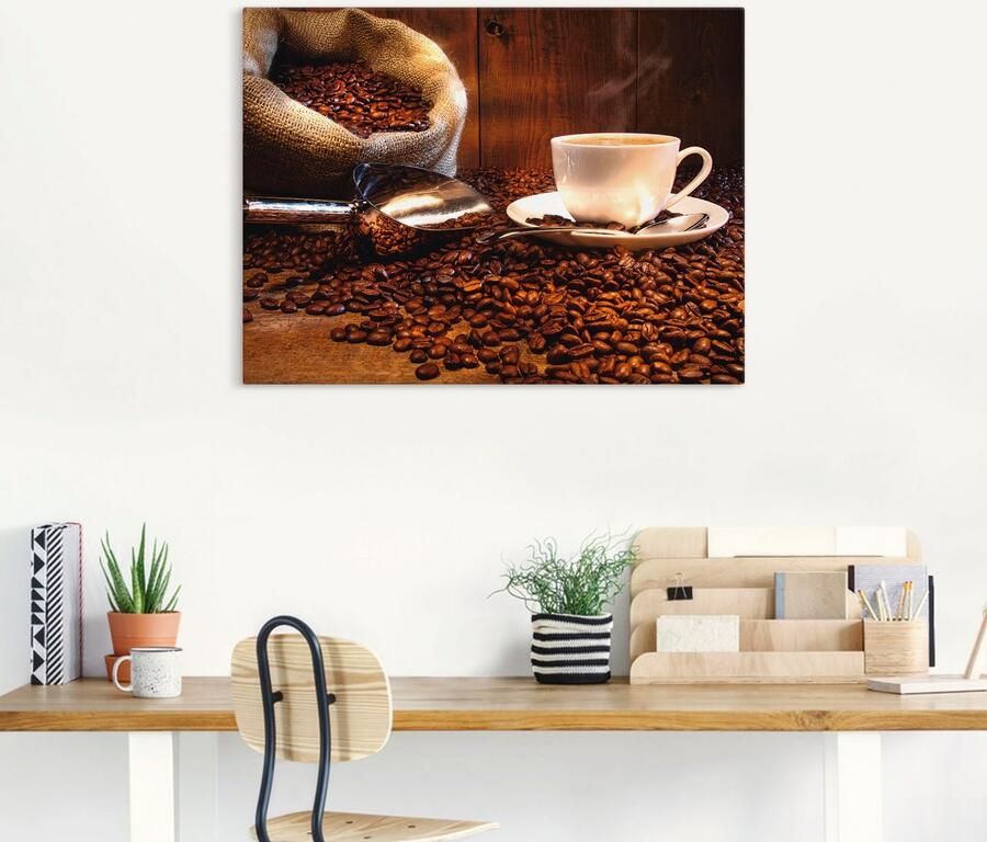 Artland Artprint op linnen Koffiekopje en linnen zak op tafel - Foto 5