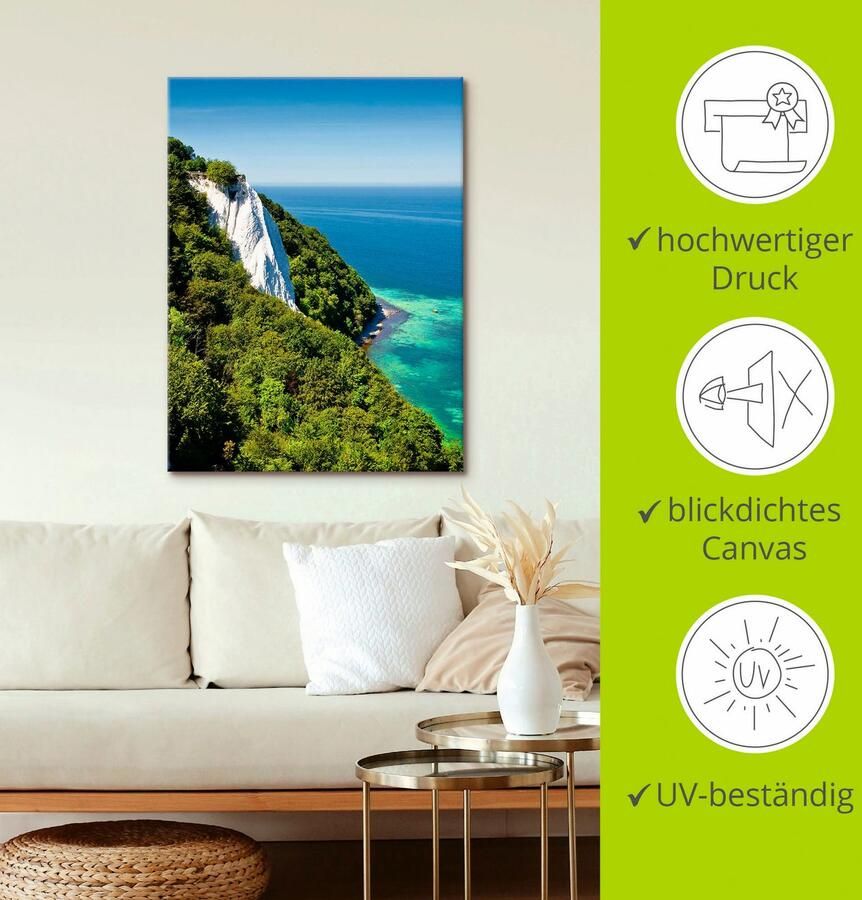 Artland Artprint op linnen Krijtrotsen eiland Rügen I - Foto 2