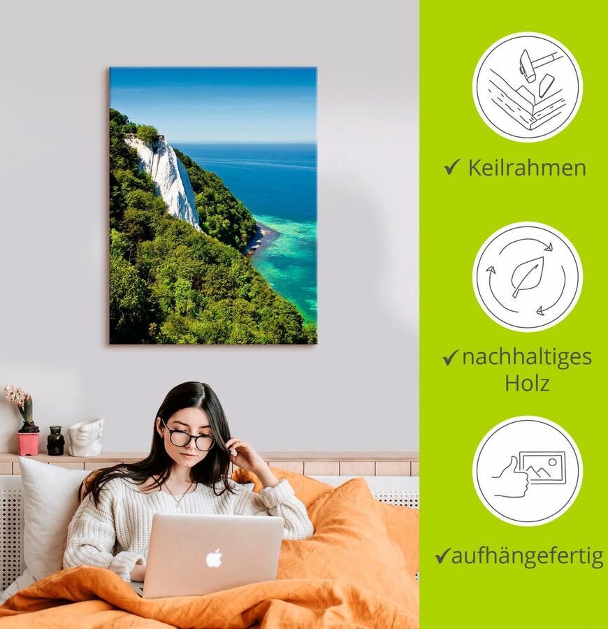 Artland Artprint op linnen Krijtrotsen eiland Rügen I