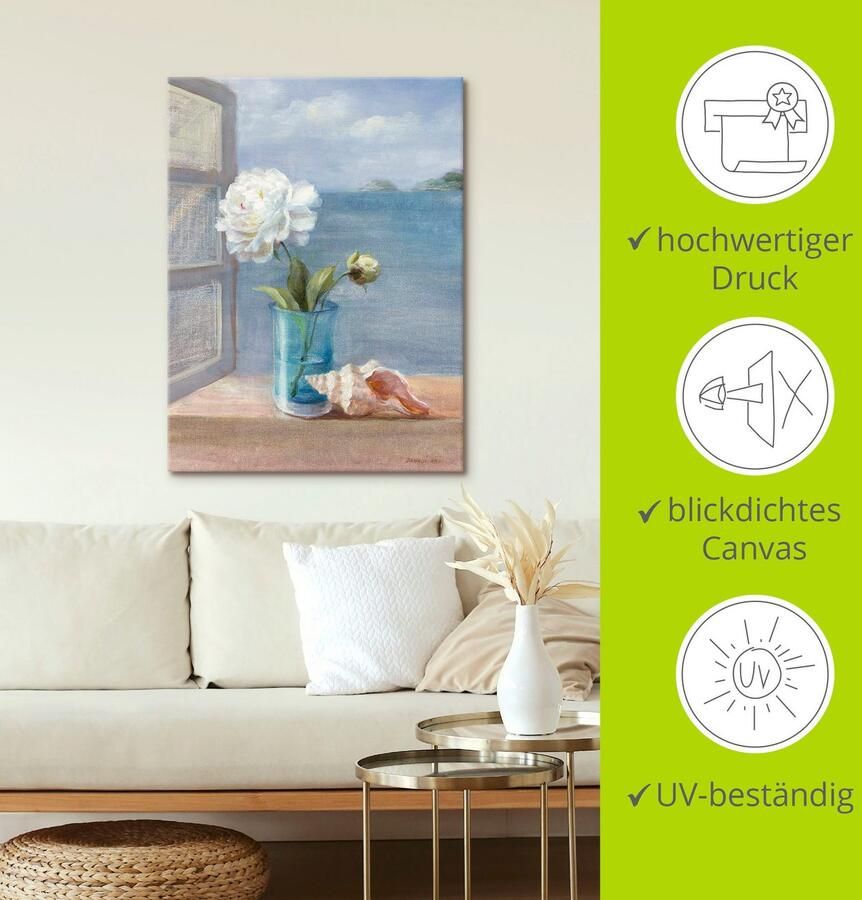 Artland Artprint op linnen Kusten bloemen I gespannen op een spieraam - Foto 3