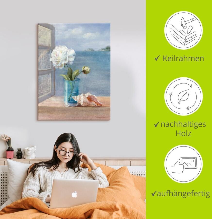 Artland Artprint op linnen Kusten bloemen I gespannen op een spieraam - Foto 2