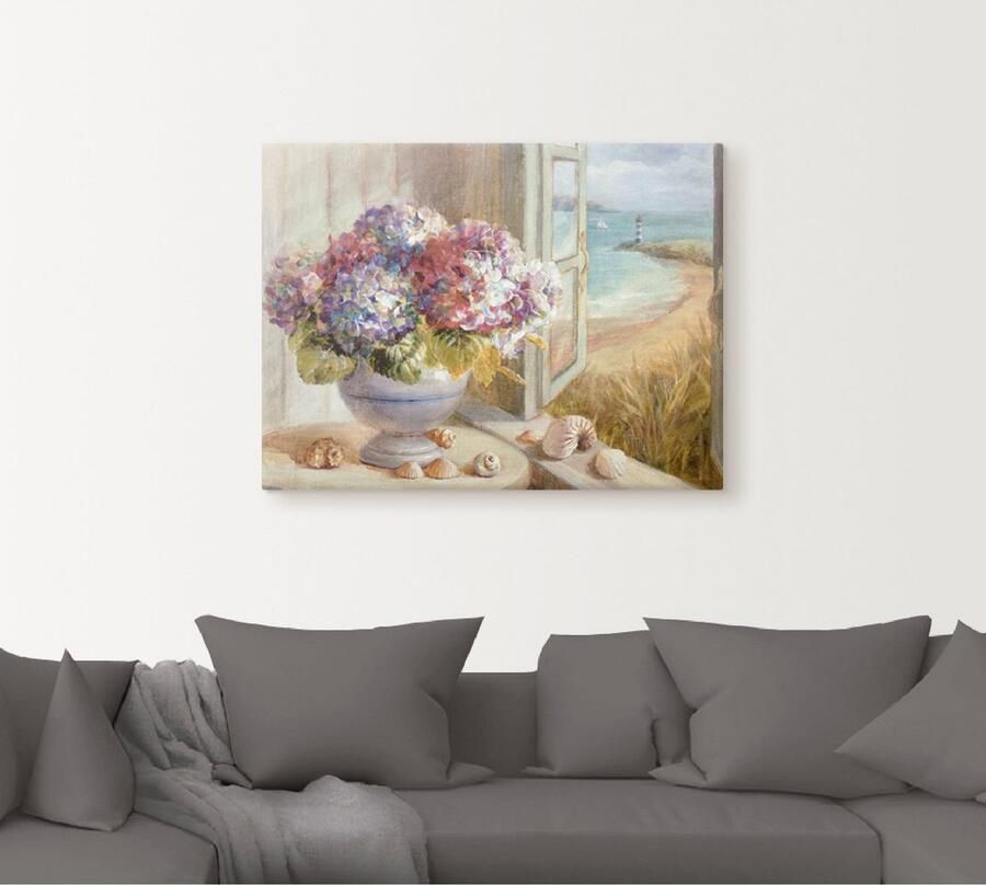 Artland Artprint op linnen Kusten hortensia gespannen op een spieraam - Foto 4